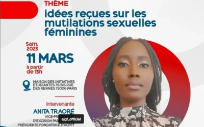 Intervention d’Anita TRAORÉ, Présidente fondatrice de l’ACPPT sur la thématique des mutilations sexuelles féminines.
